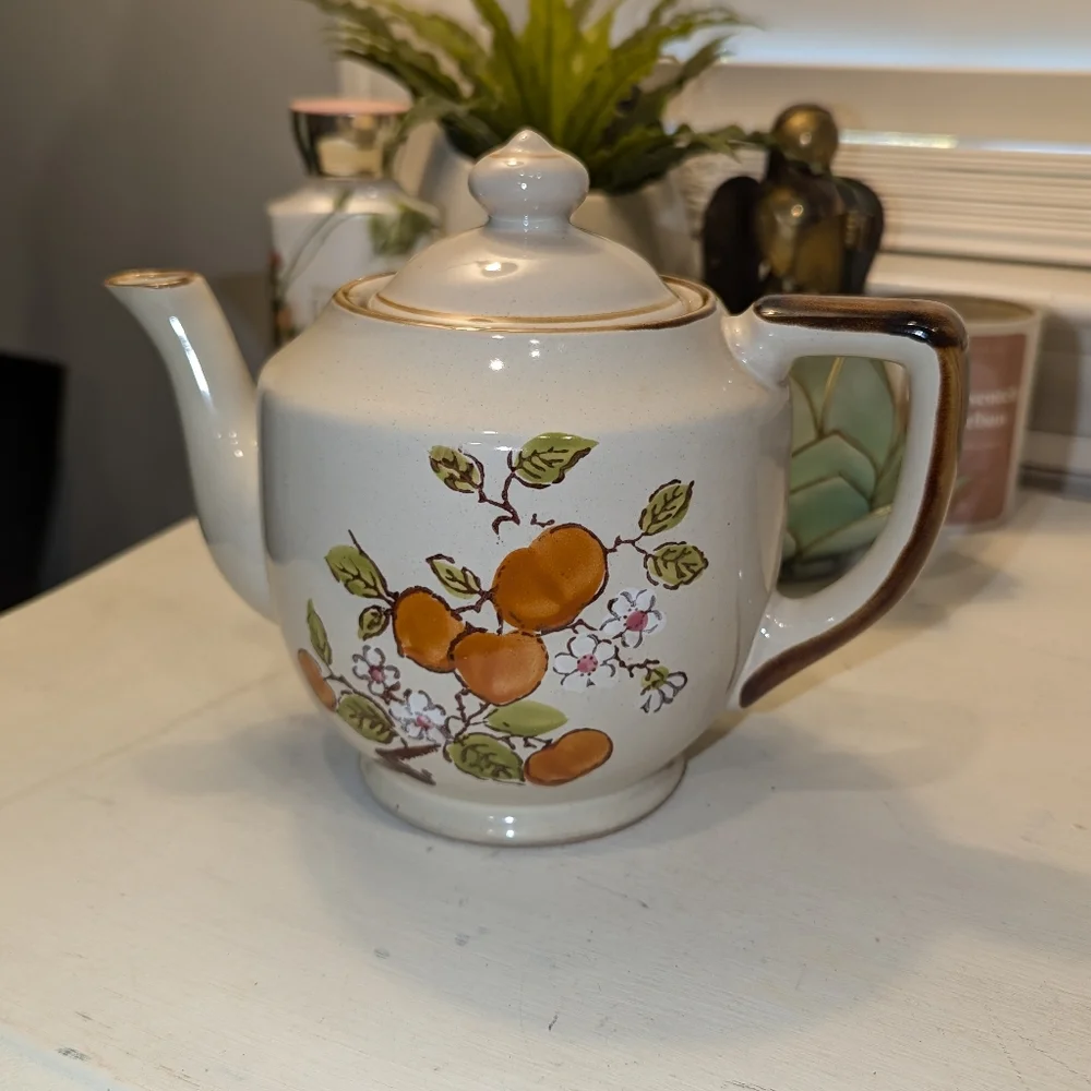 Stonecrest Tea Pot Orchard 510 Floral Design Stoneware/Vintage